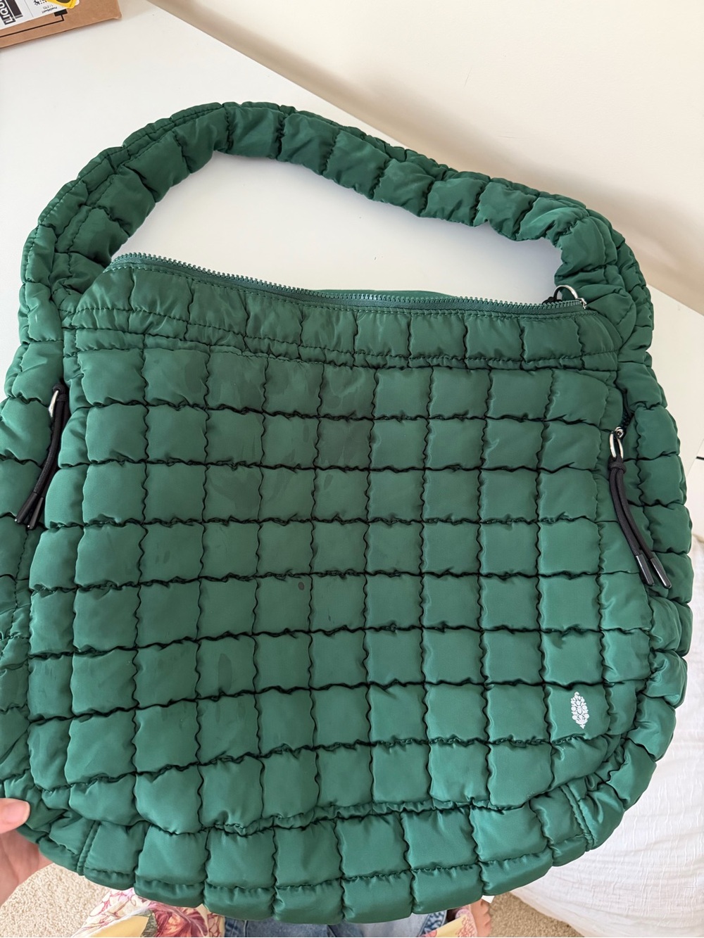 Free People Quilted Carryall Evergreen Shoulder Tote - Picture 2 of 2